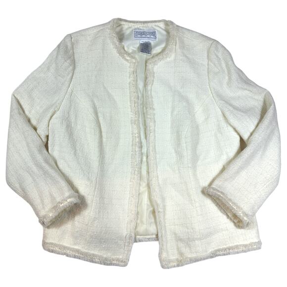 Vintage Jessica Howard White Shimmery Blazer Jacket – Size 16 (Modern 10) - Picture 1 of 3